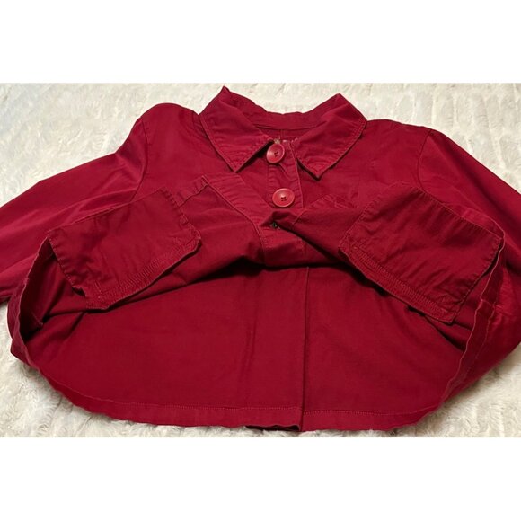 Women's LAL Live A Little Brand Red Collared Jacket Cotton Blend Size PXL - Picture 12 of 16
